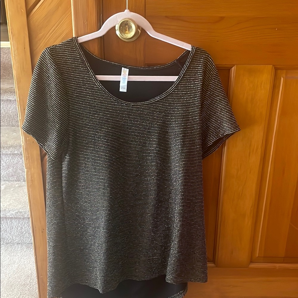 Black and Gold Striped Women's Top